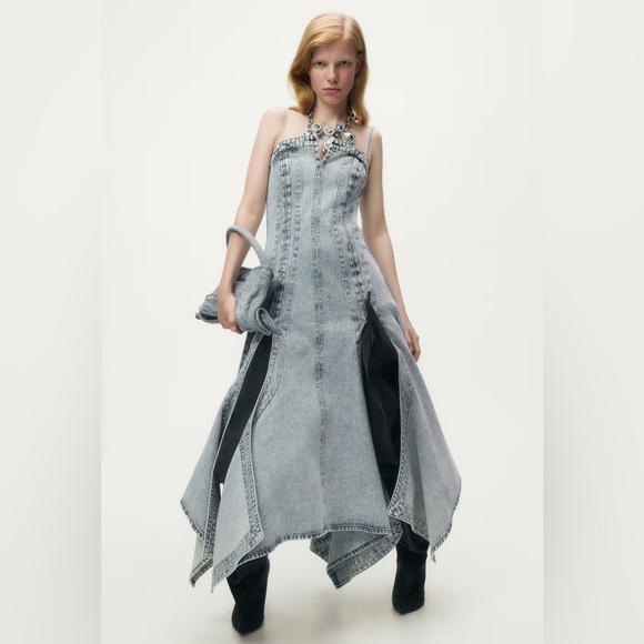H&M GLENN MARTENS Dresses & Skirts - Gray Denim Dress